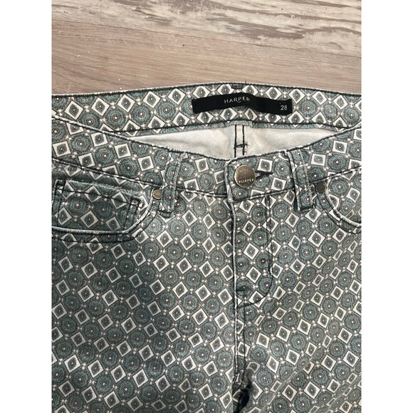 New Harper Pants size 28 skinny jeans denim design pattern pants - Picture 2 of 4